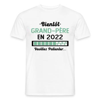 Bientôt Grand Père 2022 Cadeau Papy - T-shirt homme - blanc - Devant - AI Model Male 178 dark (178cm)