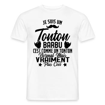 Tonton Barbu Humour Cadeau Onlce - T-shirt homme - blanc - Devant - AI Model Male 178 dark (178cm)