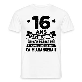 16 ans anniversaire 16 anniversaire cadeau 16 ans - T-shirt homme - blanc - Devant - AI Model Male 178 dark (178cm)