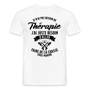 Pêche Sous Marine en Plongée Chasse Sous Marine - T-shirt homme - blanc - Devant - AI Model Male 178 dark (178cm)