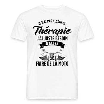Motarde Besoin de faire de la Moto Humour Cadeau - T-shirt homme - blanc - Devant - AI Model Male 178 dark (178cm)