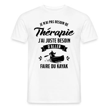 J'ai juste Besoin D'aller Faire du Kayak Humour - T-shirt homme - blanc - Devant - AI Model Male 178 dark (178cm)