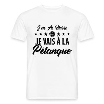 j'en ai marre je vais à la pétanque humour cadeau - T-shirt homme - blanc - Devant - AI Model Male 178 dark (178cm)