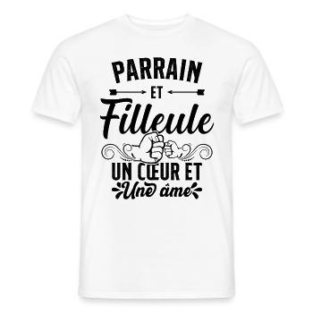 Parrain et Filleule Oncle Familie Humour Cadeau - T-shirt homme - blanc - Devant - AI Model Male 178 dark (178cm)