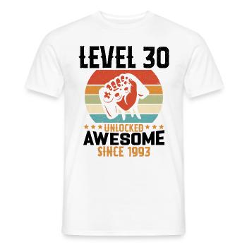 Level 30 Jahre Gaming-Geburtstagsgeschenk freischalten - Männer T-Shirt - Weiß - Vorne - AI Model Male 178 dark (178cm)