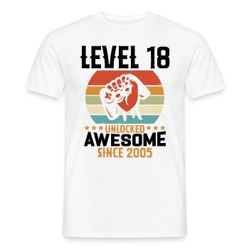 Level 18 Jahre Gaming-Geburtstagsgeschenk freischalten - Männer T-Shirt - Weiß - Vorne - AI Model Male 178 dark (178cm)