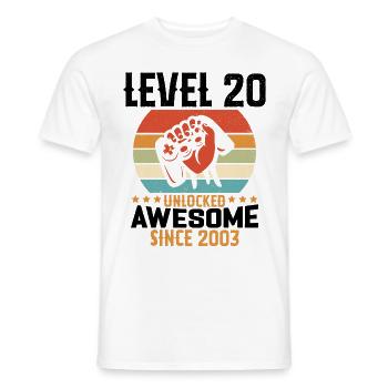 Level 20 Jahre Gaming-Geburtstagsgeschenk freischalten - Männer T-Shirt - Weiß - Vorne - AI Model Male 178 dark (178cm)