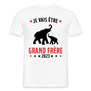 Je Vais Être Grand Frère en 2023 - T-shirt homme - blanc - Devant - AI Model Male 178 dark (178cm)