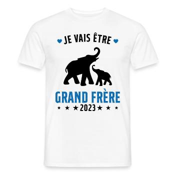 Je Vais Être Grand Frère en 2023 - T-shirt homme - blanc - Devant - AI Model Male 178 dark (178cm)