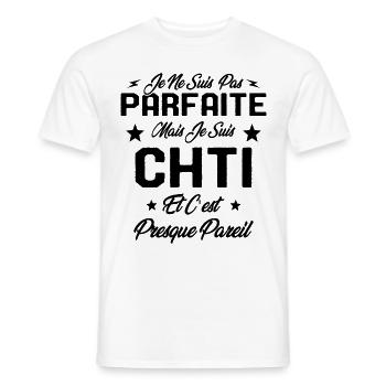 Je ne Suis pas Parfaite Mais je suis Chti Cadeau - T-shirt homme - blanc - Devant - AI Model Male 178 dark (178cm)