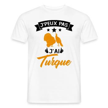 Je peux pas je suis Turque Cadeau - T-shirt homme - blanc - Devant - AI Model Male 178 dark (178cm)