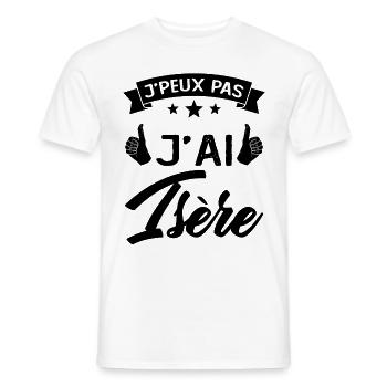 Je Peux Pas j'ai Isère (38) Originaire Cadeau - T-shirt homme - blanc - Devant - AI Model Male 178 dark (178cm)