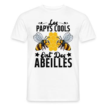 Les Papys Cools Ont Des Abeilles Cadeau Apiculteur - T-shirt homme - blanc - Devant - AI Model Male 178 dark (178cm)