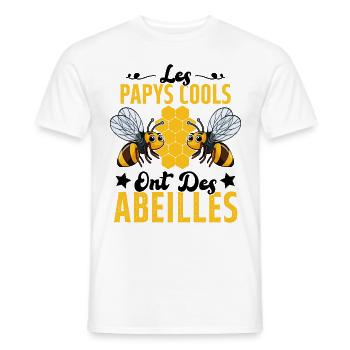 Les Papys Cools Ont Des Abeilles Cadeau Apiculteur - T-shirt homme - blanc - Devant - AI Model Male 178 dark (178cm)