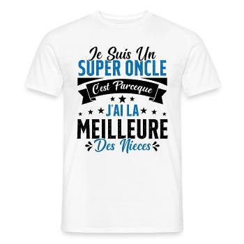 Un Super Oncle Cadeau Humour Nièce Tonton - T-shirt homme - blanc - Devant - AI Model Male 178 dark (178cm)