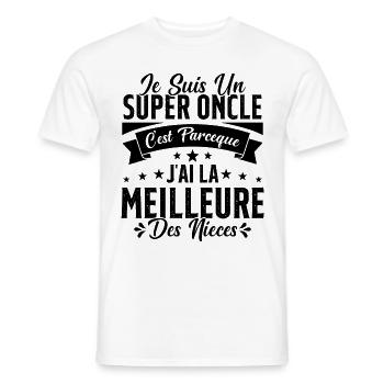 Un Super Oncle Cadeau Humour Nièce Tonton - T-shirt homme - blanc - Devant - AI Model Male 178 dark (178cm)