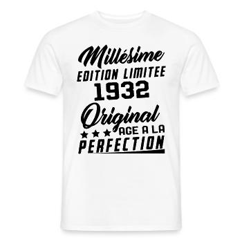 Millésime 1932 Original Cadeau D'anniversaire - T-shirt homme - blanc - Devant - AI Model Male 178 dark (178cm)