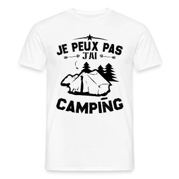 Je Peux Pas J'ai Camping - T-shirt homme - blanc - Devant - AI Model Male 178 dark (178cm)