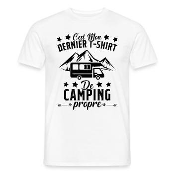 Mon Dernier T-shirt de Camping Cadeau - T-shirt homme - blanc - Devant - AI Model Male 178 dark (178cm)
