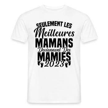 Les Meilleures Mamans Deviennent des Mamie 2023 - T-shirt homme - blanc - Devant - AI Model Male 178 dark (178cm)