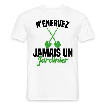 N'enervez Jamais Un Jardinier Jardin - T-shirt homme - blanc - Devant - AI Model Male 178 dark (178cm)
