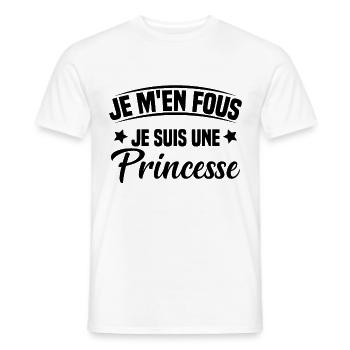 je m'en fou je suis une princesse - T-shirt homme - blanc - Devant - AI Model Male 178 dark (178cm)