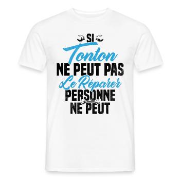 Si Tonton Ne Peut Pas Le Réparer Tonton Humour - T-shirt homme - blanc - Devant - AI Model Male 178 dark (178cm)