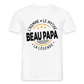 Beau-papa L'homme Le Mythe La Légende Cadeau - T-shirt homme - blanc - Devant - AI Model Male 178 dark (178cm)