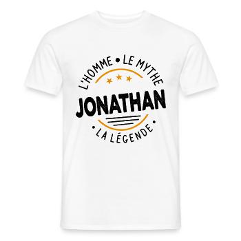 Jonathan L'Homme Le Mythe La Légende Cadeau Humour - T-shirt homme - blanc - Devant - AI Model Male 178 dark (178cm)