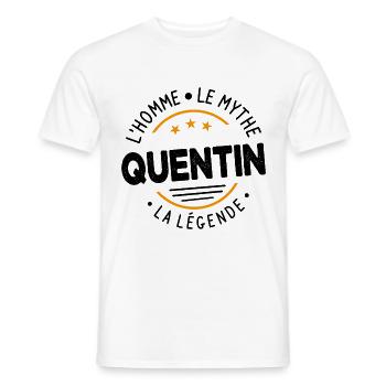 Quentin L'Homme Le Mythe La Légende Cadeau Humour - T-shirt homme - blanc - Devant - AI Model Male 178 dark (178cm)