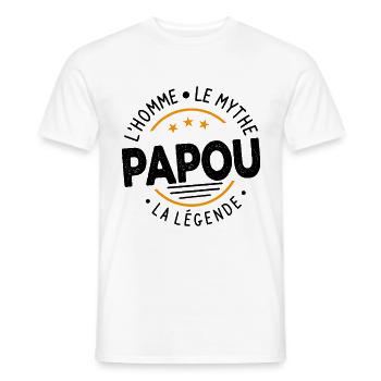 Grand-Père Papou l'Homme le Mythe la Légende - T-shirt homme - blanc - Devant - AI Model Male 178 dark (178cm)