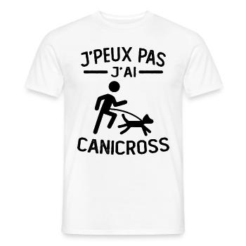 Je Peux Pas J'ai canicross canicross humour - T-shirt homme - blanc - Devant - AI Model Male 178 dark (178cm)