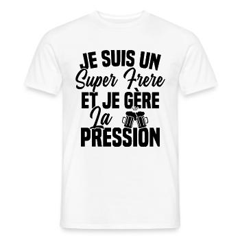 Super Frere Biere Humour Alcool - T-shirt homme - blanc - Devant - AI Model Male 178 dark (178cm)