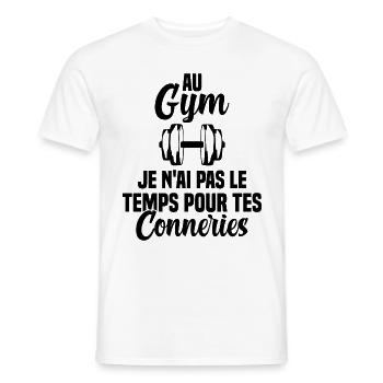 T-shirt Muscu / Bodybuilding - Au Gym - T-shirt homme - blanc - Devant - AI Model Male 178 dark (178cm)