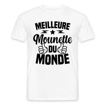 Fête des Mères Meilleure Mounette du Monde - T-shirt homme - blanc - Devant - AI Model Male 178 dark (178cm)