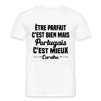 Cadeau être Parfait mais Portugais c'est mieux - T-shirt homme - blanc - Devant - AI Model Male 178 dark (178cm)