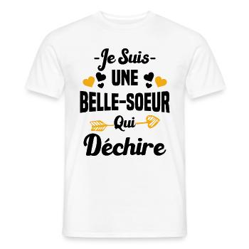 Je Suis Une Belle Soeur Qui Déchire - T-shirt homme - blanc - Devant - AI Model Male 178 dark (178cm)