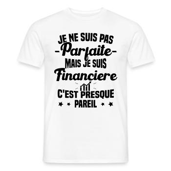 Pas parfaite mais je suis Financière Cadeau - T-shirt homme - blanc - Devant - AI Model Male 178 dark (178cm)