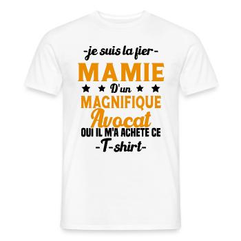 Mamie d'un magnifique Avocat Humour Cadeau - T-shirt homme - blanc - Devant - AI Model Male 178 dark (178cm)