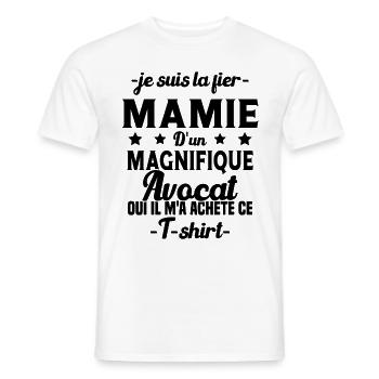 Mamie d'un magnifique Avocat Humour Cadeau - T-shirt homme - blanc - Devant - AI Model Male 178 dark (178cm)