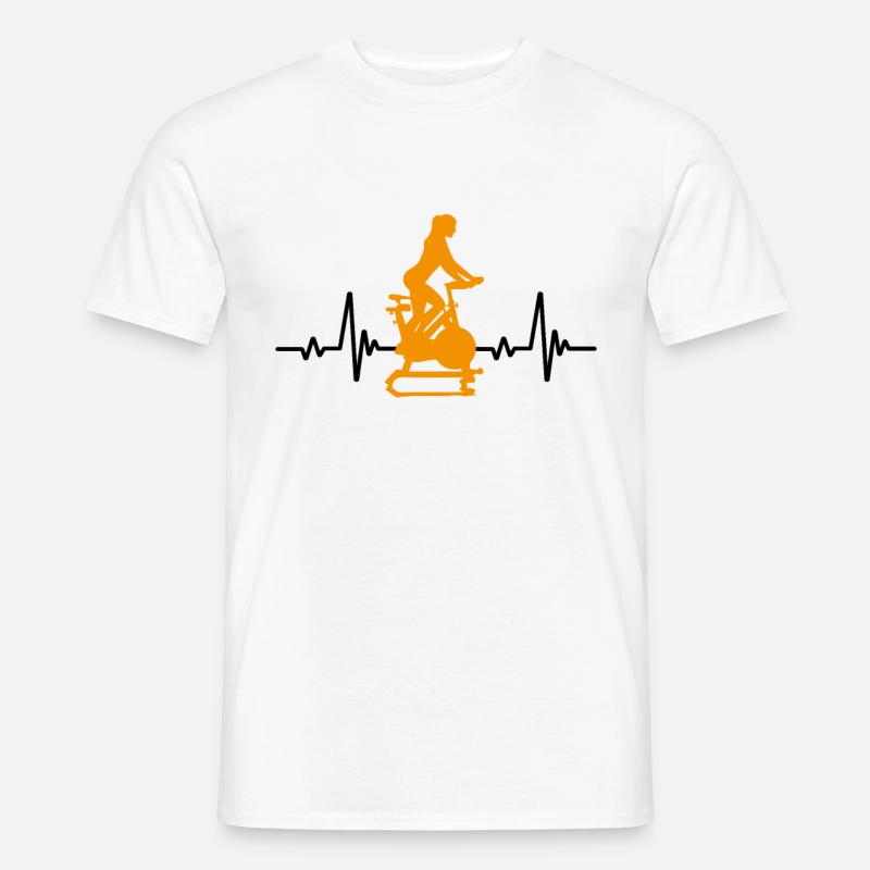Herzfrequenz Indoor Cycling - Männer T-Shirt - Weiß
