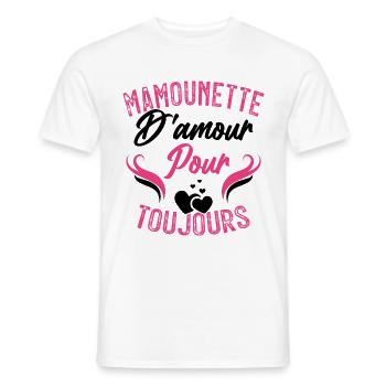 Femme Mamounette D'amour Cadeau Fête Des Mamie - T-shirt homme - blanc - Devant - AI Model Male 178 dark (178cm)