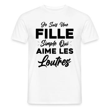 Je Suis Une Fille Simple Qui Aime Les Loutres - T-shirt homme - blanc - Devant - AI Model Male 178 dark (178cm)