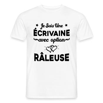 Femme je suis une écrivaine avec option râleuse - T-shirt homme - blanc - Devant - AI Model Male 178 dark (178cm)