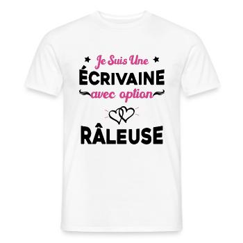 Femme je suis une écrivaine avec option râleuse - T-shirt homme - blanc - Devant - AI Model Male 178 dark (178cm)
