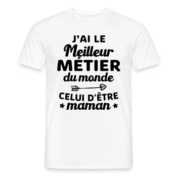 Le Meilleur Métier du Monde, celui d'être Maman - T-shirt homme - blanc - Devant - AI Model Male 178 dark (178cm)