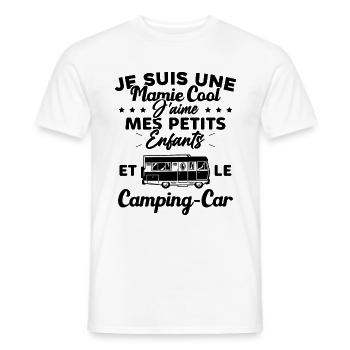 Mamie J'aime Mes Petite Enfants et le Camping Car - T-shirt homme - blanc - Devant - AI Model Male 178 dark (178cm)