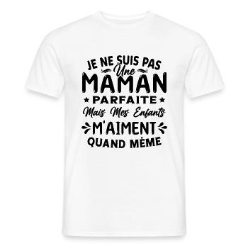 Pas une Maman Parfaite, Citation Maman Humour - T-shirt homme - blanc - Devant - AI Model Male 178 dark (178cm)