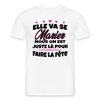 Team Mariée Enterrement de vie de Jeune Fille - T-shirt homme - blanc - Devant - AI Model Male 178 dark (178cm)
