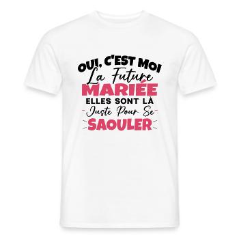 Future Mariée Idée Originale EVJF - T-shirt homme - blanc - Devant - AI Model Male 178 dark (178cm)
